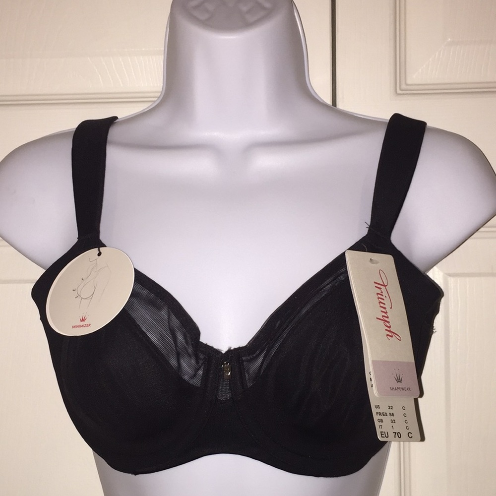 Triumph True Shape Sensation Minimizer Underwire Bra Black Size 32C